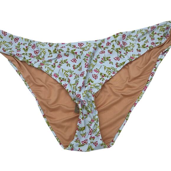 New J. Crew Floral Curved Waist Cheeky Bikini Swim Bathing Suit Bottom Size 3X - Picture 3 of 8